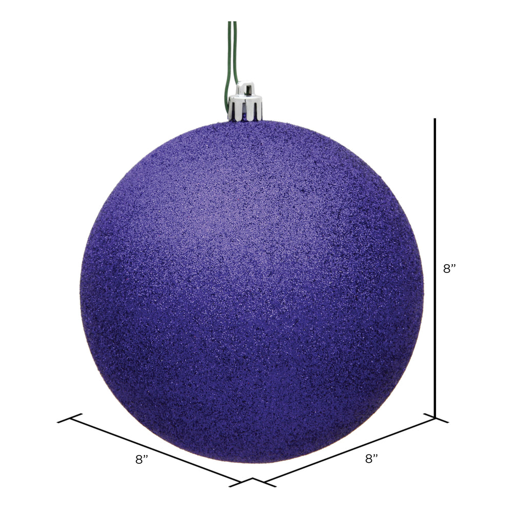 Vickerman 8" Purple Glitter Ball Ornament