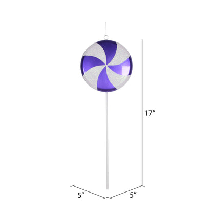 Vickerman 17" Purple-White Candy Lollipop Christmas Ornament