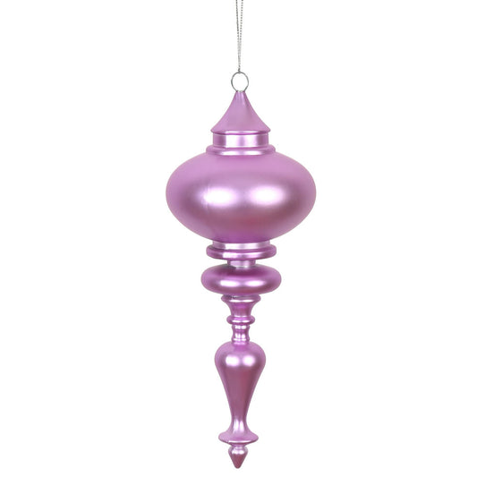 Vickerman 8.7" x 3.5" Orchid Matte Finial Ornament with drilled and wired caps. Comes 3 per Bag.