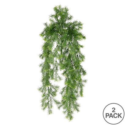 Vickerman 29.5" Artificial Green Spring Grass Hanging Bush Pack of 2