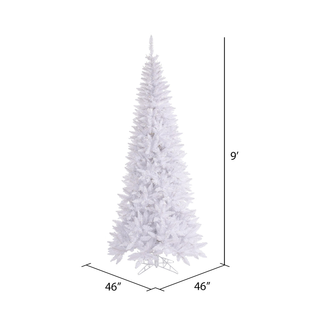 Vickerman 9' White Fir Slim Artificial Christmas Tree Unlit