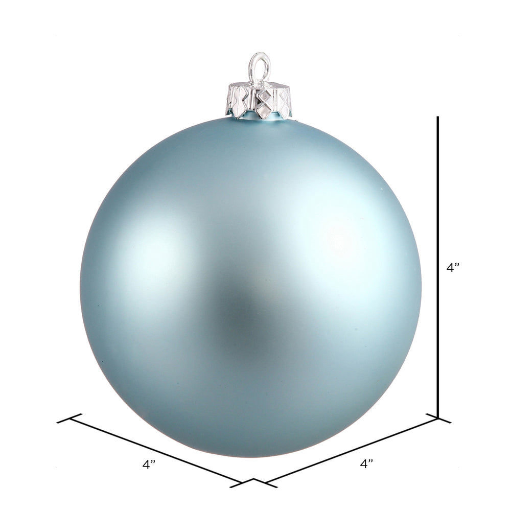 Vickerman 4" Baby Blue Matte Ball Ornament 6 per Bag