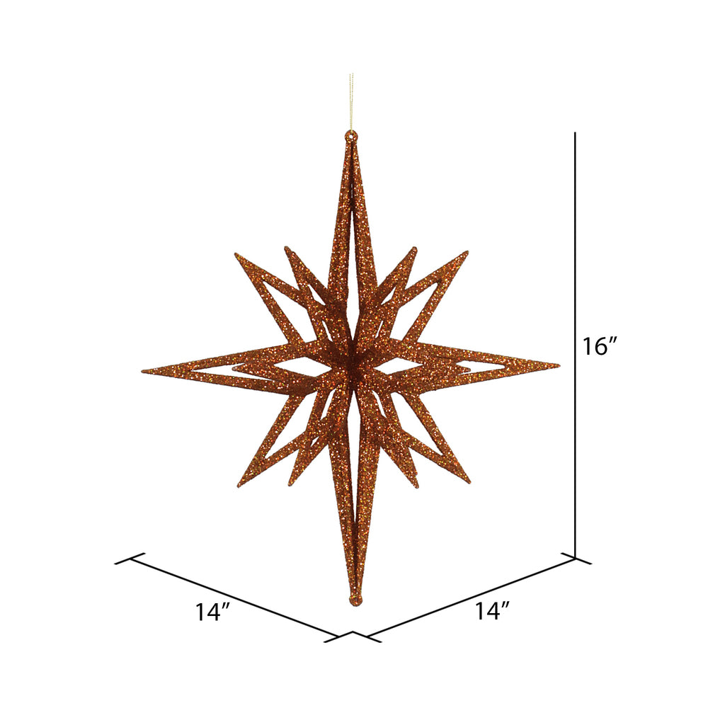 Vickerman 16" Copper Iridescent Star Christmas Ornament