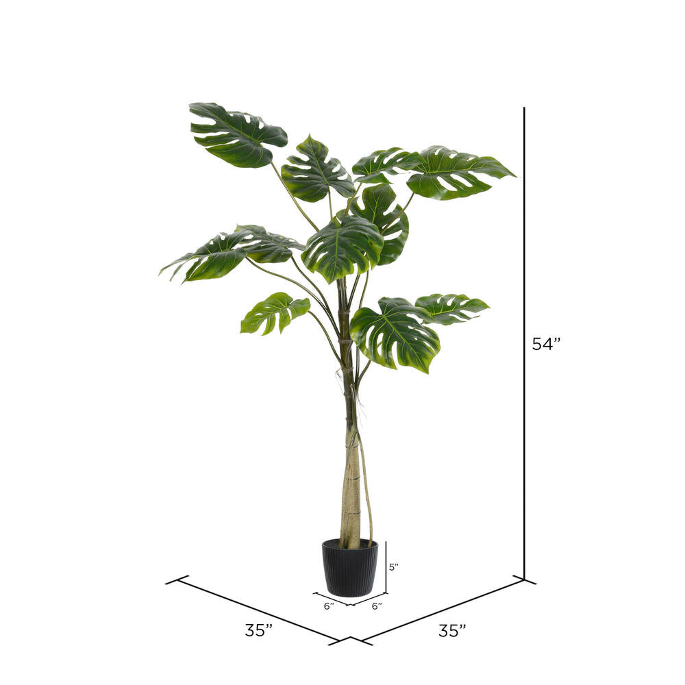 Vickerman 54" Artificial Potted Grand Split Philodendron Tree.