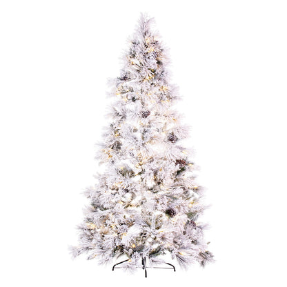 Vickerman 7.5' x 48" Flocked Atka Slim Half Christmas Tree Dura-Lit® LED Warm White Mini Lights.