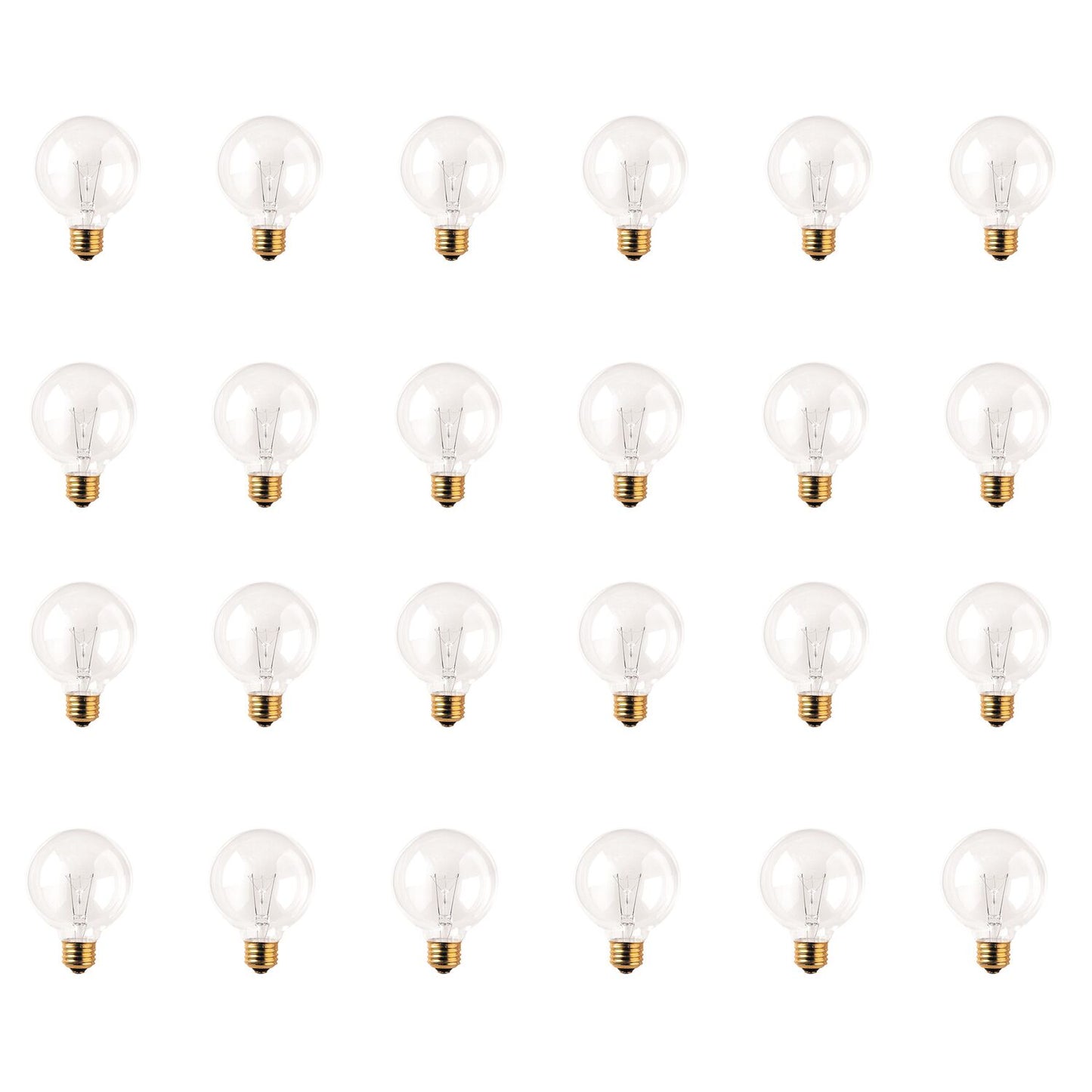 BULBRITE INCANDESCENT G25 MEDIUM SCREW (E26) 25W DIMMABLE LIGHT BULB 2700K/WARM WHITE 24PK (331025)