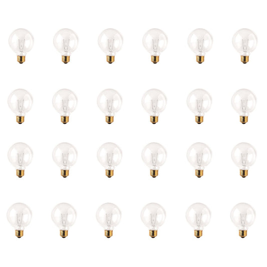 BULBRITE INCANDESCENT G25 MEDIUM SCREW (E26) 25W DIMMABLE LIGHT BULB 2700K/WARM WHITE 24PK (331025)