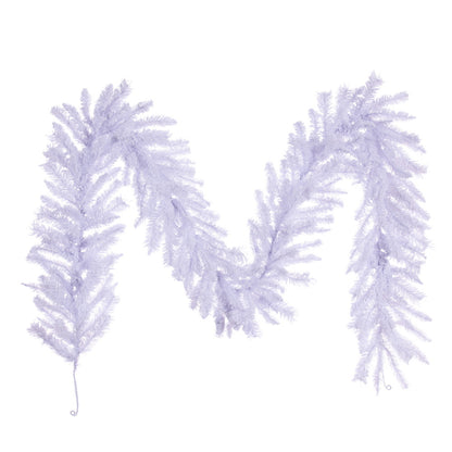 Vickerman 9' x 14" Flocked White Garland with 216 PVC Tips Unlit