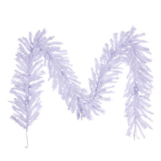 Vickerman 9' x 14" Flocked White Garland with 216 PVC Tips Unlit