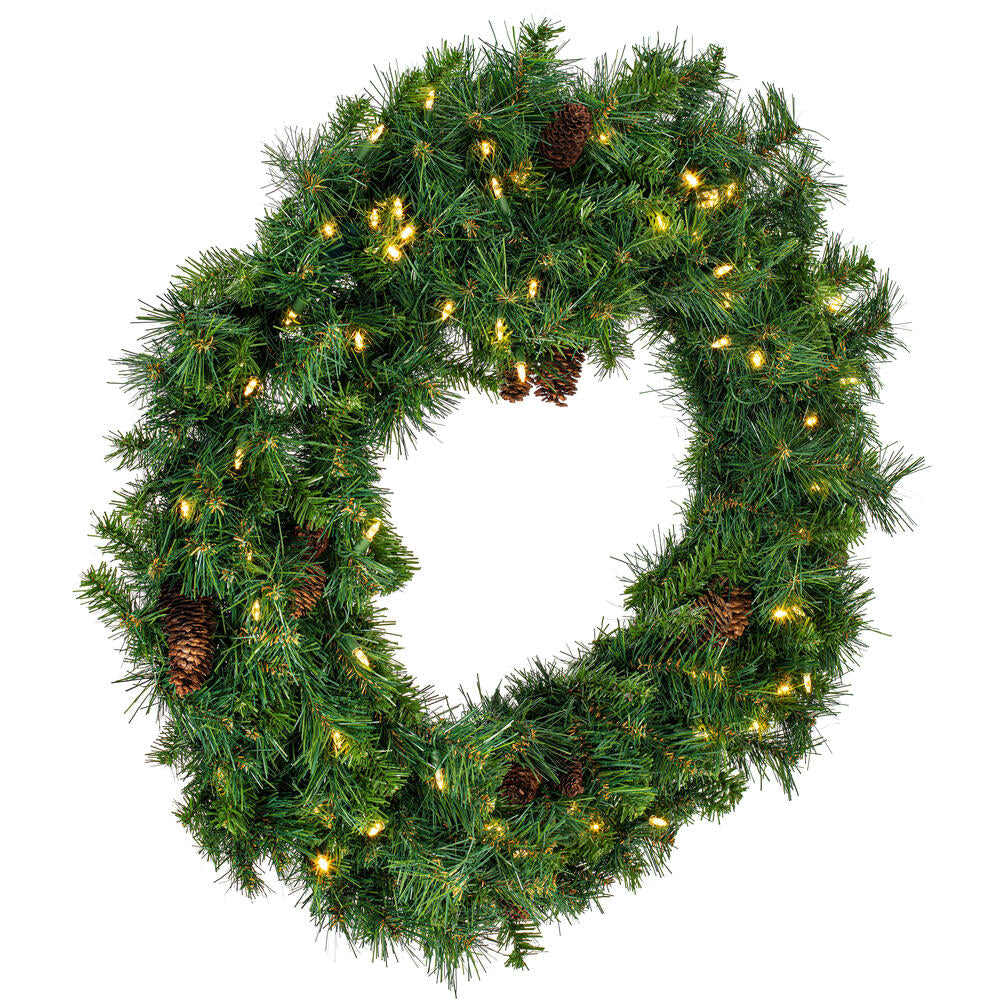 Vickerman 36" Cheyenne Pine Artificial Christmas Wreath Warm White LED Lights