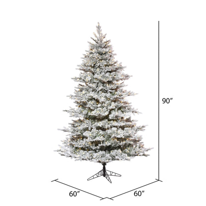 Vickerman 7.5' x 60" Flocked Kiana Artificial Christmas Tree Dura-Lit® LED Warm White Mini Lights