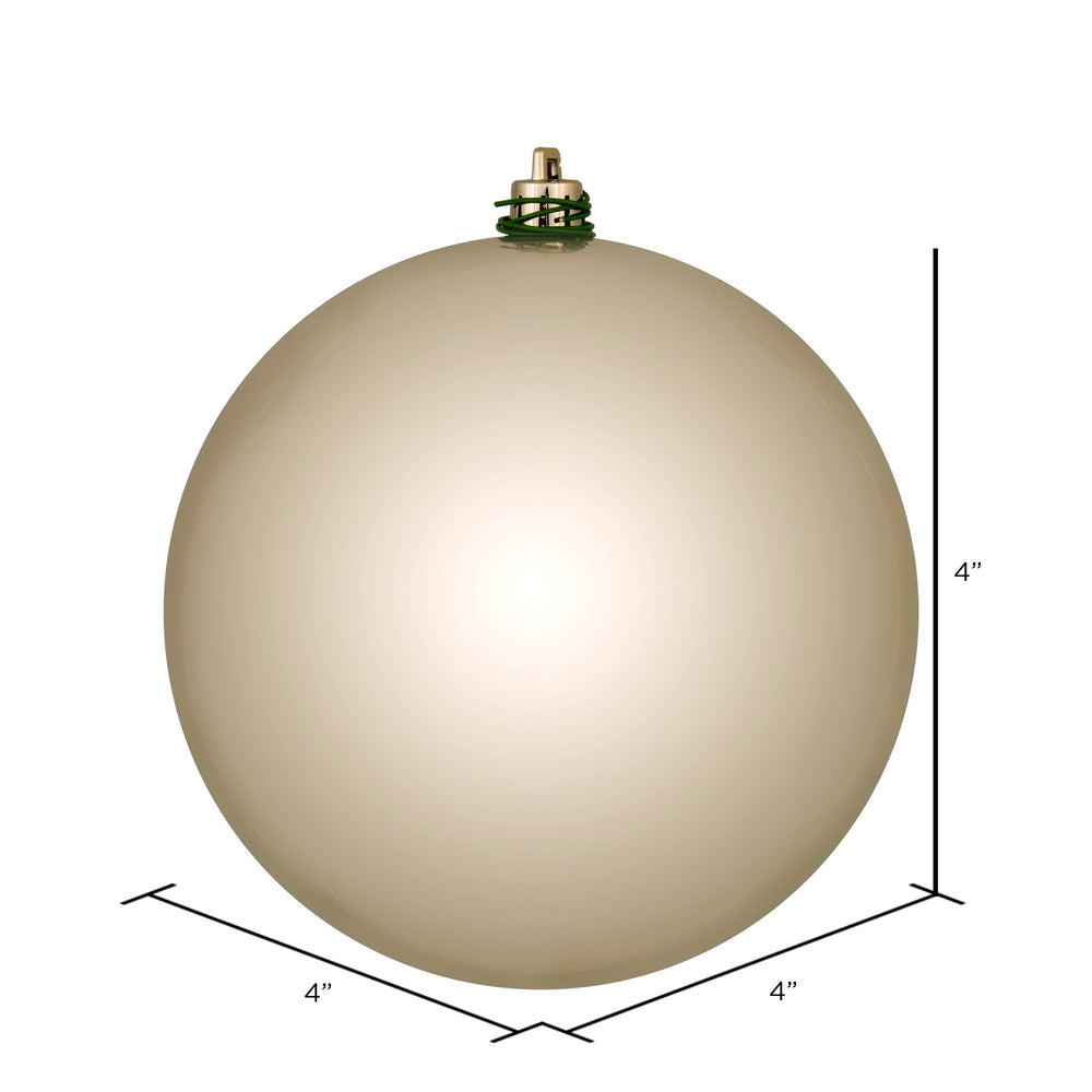 Vickerman 4" Oat Shiny Ball Ornament 6 per Bag