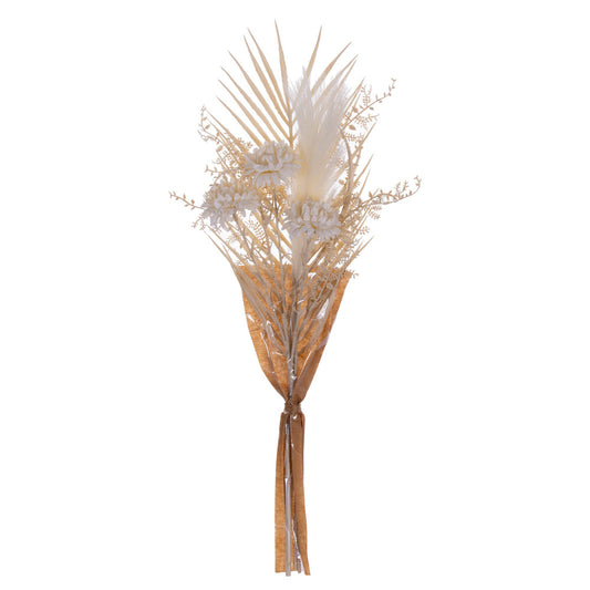 Vickerman 23" Artificial Cream Straw Flower Pampas Grass Palm and Fern Bouquet.