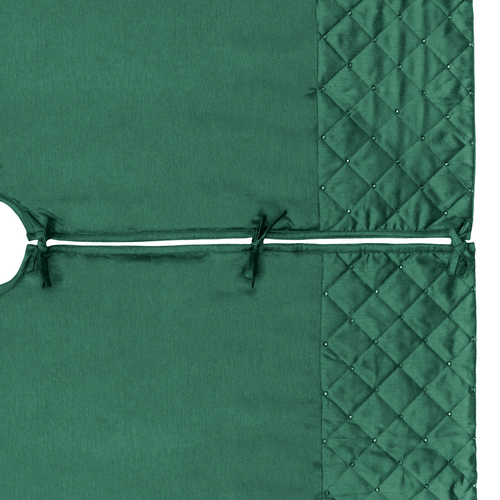 Vickerman 52" Green Quilt Stitch Jewel Christmas Tree skirt