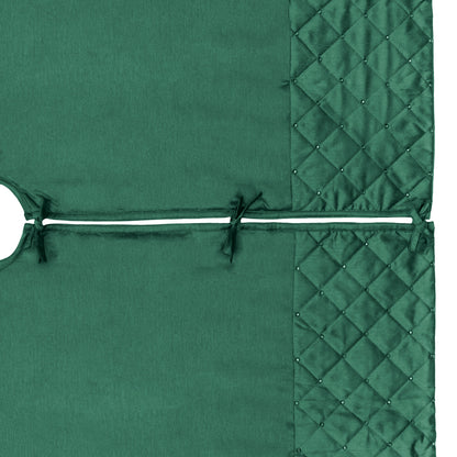 Vickerman 52" Green Quilt Stitch Jewel Christmas Tree skirt