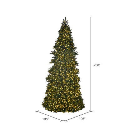 Vickerman 24' x 106" Artificial Pre-Lit Slim Grand Teton Frame Tree with LED Warm White 5mm Single Mold Lights