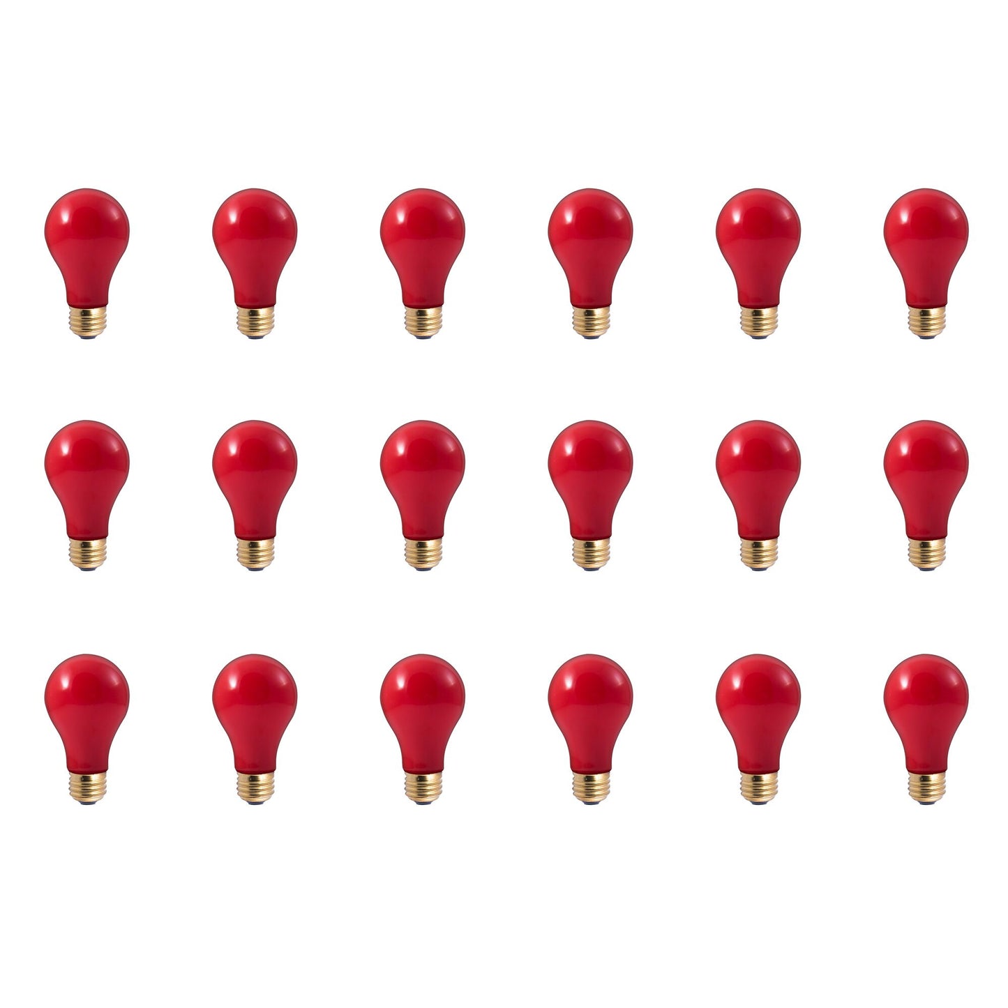 BULBRITE INCANDESCENT A19 MEDIUM SCREW (E26) 40W DIMMABLE LIGHT BULB CERAMIC RED 18PK (106740)