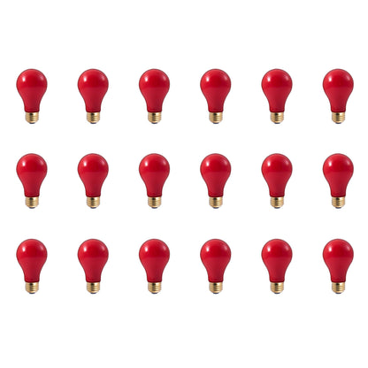 BULBRITE INCANDESCENT A19 MEDIUM SCREW (E26) 40W DIMMABLE LIGHT BULB CERAMIC RED 18PK (106740)