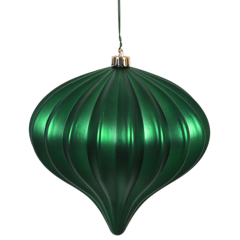 Vickerman 5.7" Emerald Matte Onion Christmas Ornament UV treated Set of 3