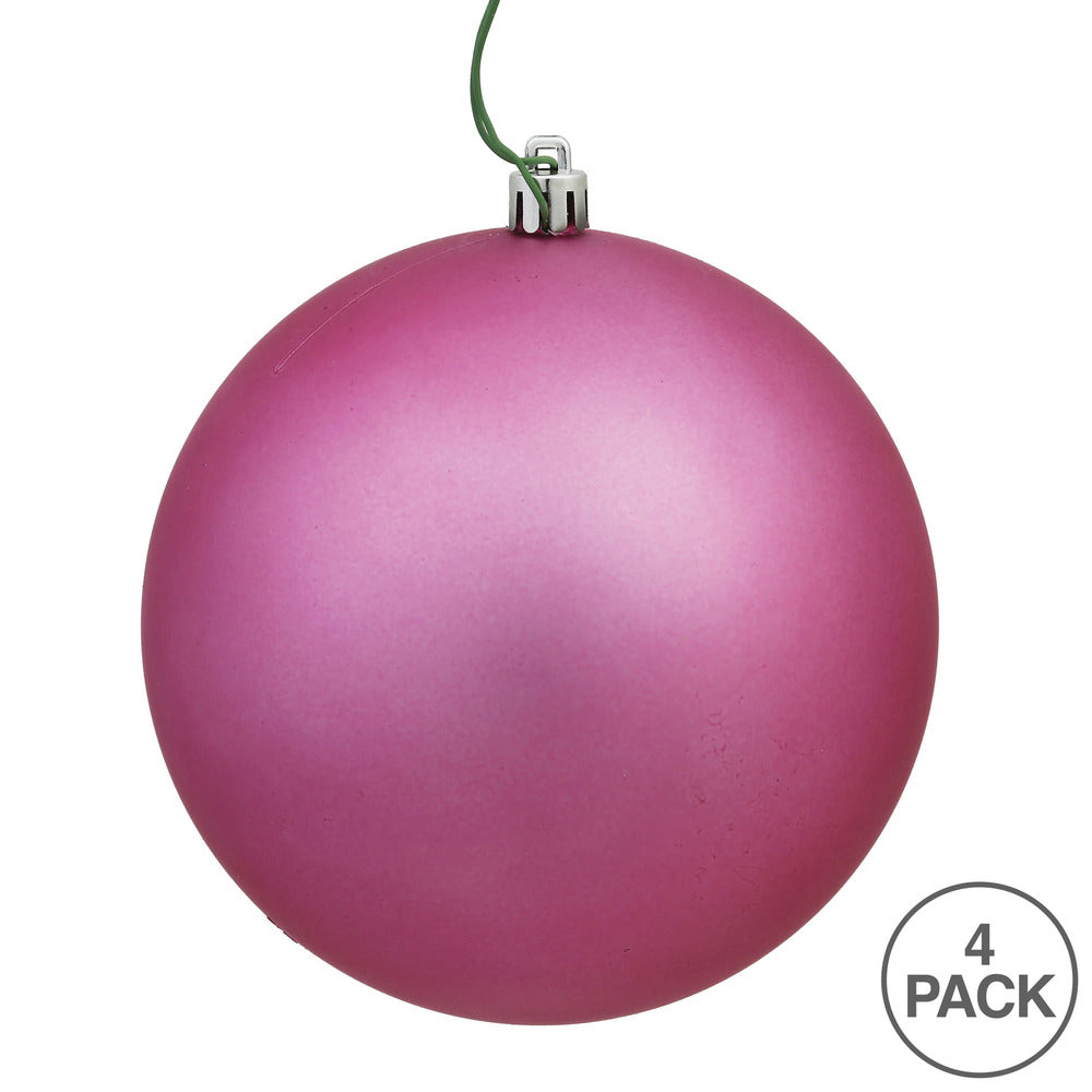 Vickerman 4.75" Mauve Matte Ball Ornament 4 per Bag