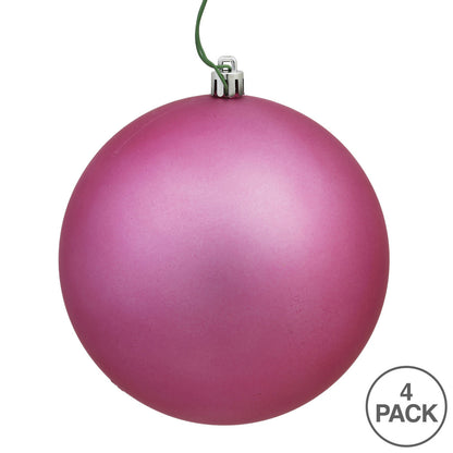 Vickerman 4.75" Mauve Matte Ball Ornament 4 per Bag