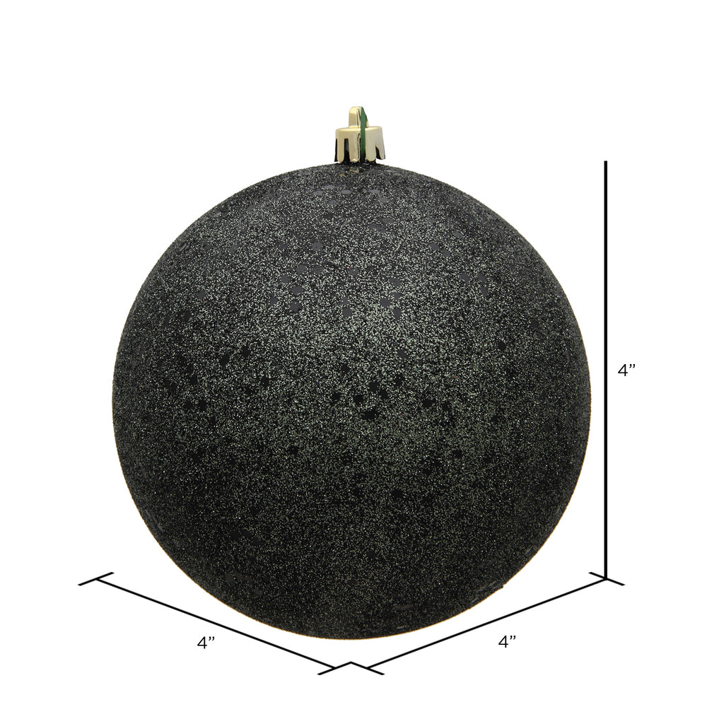 Vickerman 4" Gunmetal Sequin Ball Ornament 6 per Bag