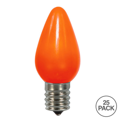 Vickerman C7 Ceramic LED Orange Twinkle Bulb  Nickel Base 120V .6 Watts 25 Bulbs per bag