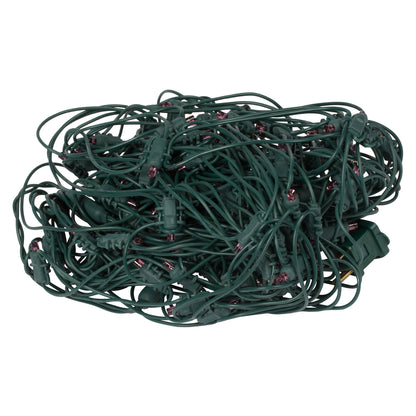 Vickerman 120 Purple Wide Angle Twinkle LED Christmas Net Light Set Green Wire