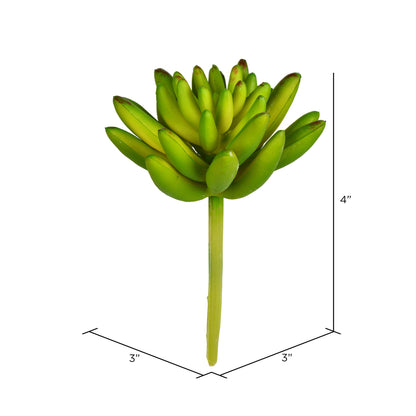 Vickerman 4" Artificial Green Succulent Pick 6 per Bag