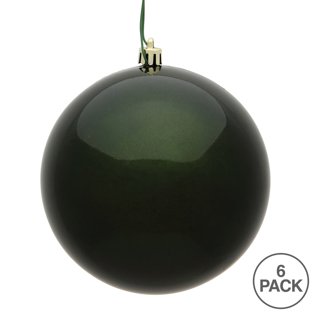 Vickerman 4" Moss Green Candy Ball Ornament 6 per Bag