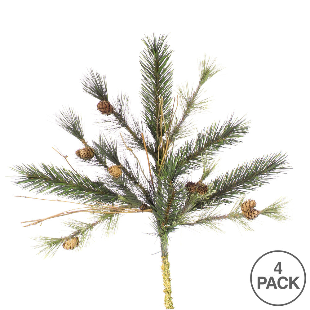 Vickerman 18" Mixed Country Pine Artificial Christmas Spray. Includes 4 sprays per pack.