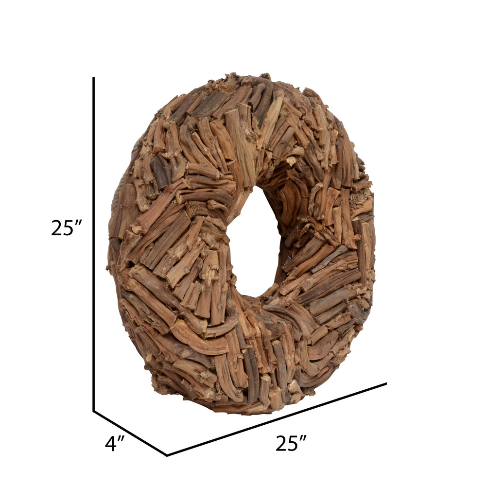 Vickerman 25" Natural Banana Stick Cut Wreath Dried