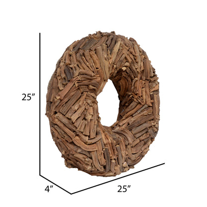 Vickerman 25" Natural Banana Stick Cut Wreath Dried