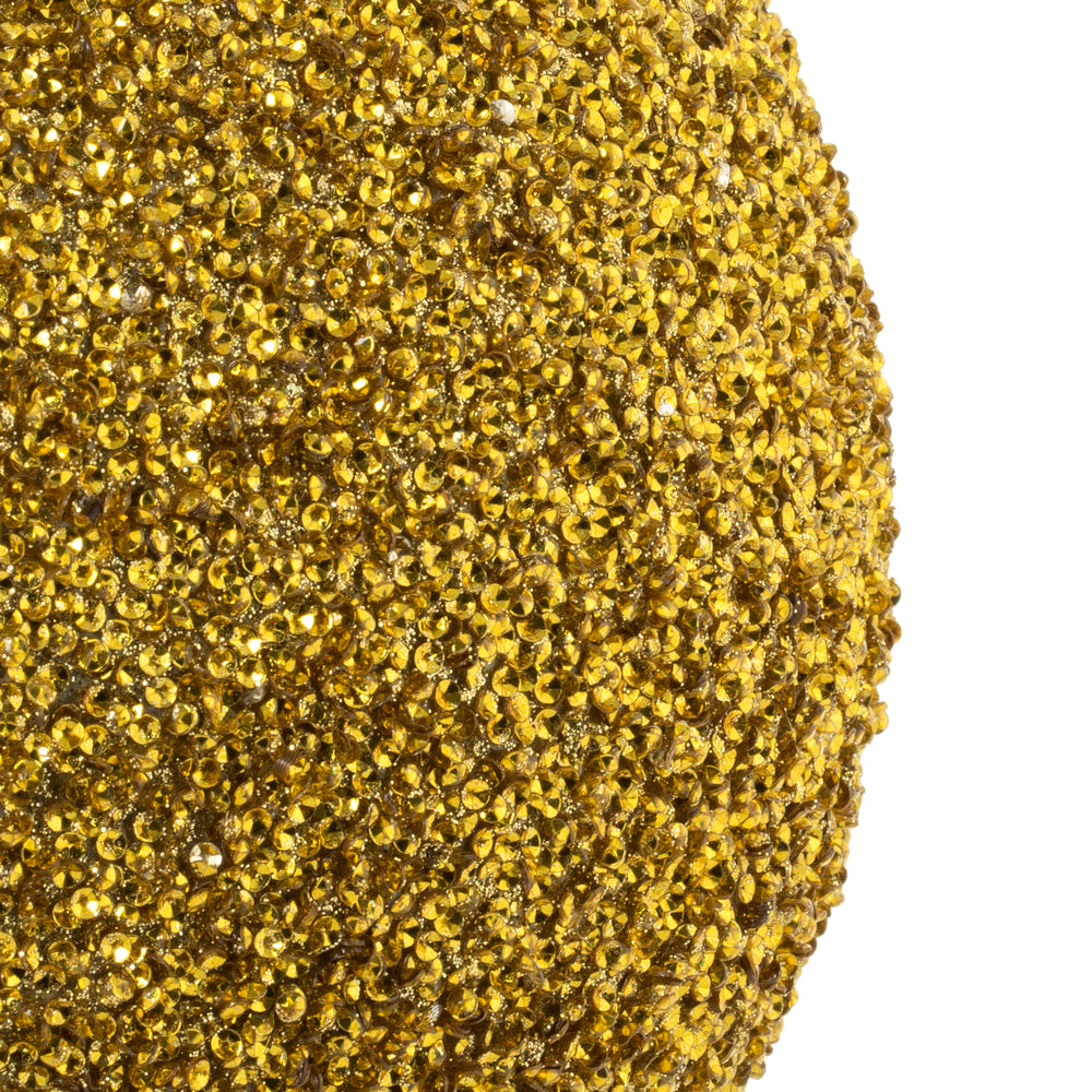 Vickerman 8" Gold Beaded Ball Ornament 2 per Bag