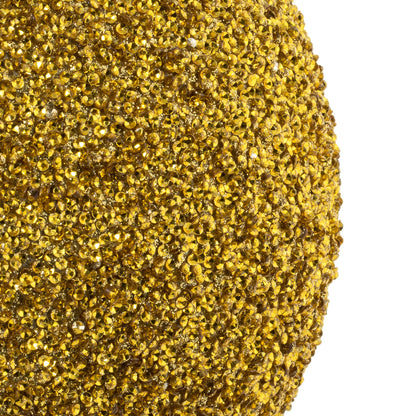 Vickerman 8" Gold Beaded Ball Ornament 2 per Bag
