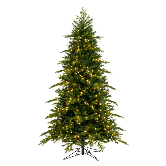 Vickerman 7.5' x 56" Kingston Fraser Fir Artificial Christmas Tree with Warm White LED Lights.