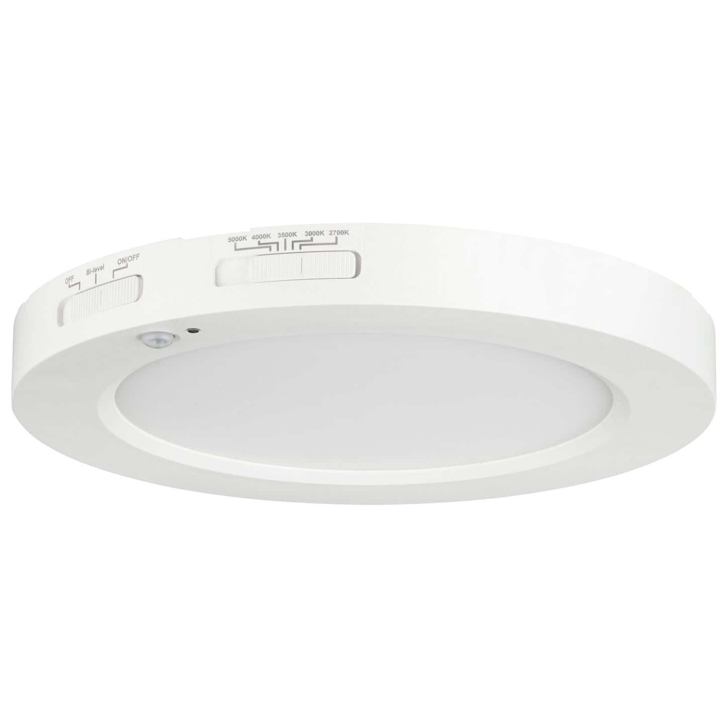 Sunlite 81327 8-Inch Round Mini Panel Motion Sensor Fixture, 13 Watts, 1000 Lumens, Color Tunable 27K/30K/35K/40K/50K, 90 CRI, Dimmable, ETL Listed, White, for Entryways, Hallways & Residential Use