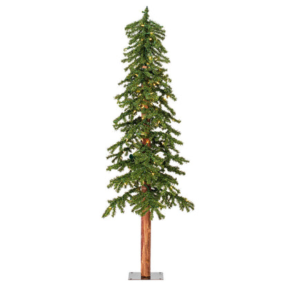 Vickerman 4' 5' 6' Natural Bark Alpine Artificial Christmas Tree Set Warm White Dura-lit LED Lights