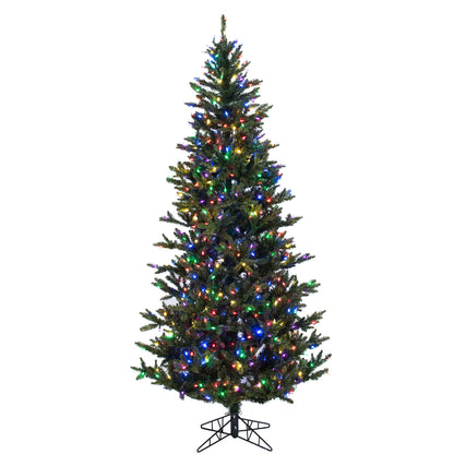 Vickerman 7.5' x 45" Slim Natural Fraser Fir Artificial Christmas Tree Multi-colored Dura-Lit LED lights