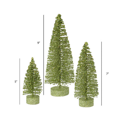 Vickerman 5"/7"/9" Lime Green Glitter Oval Artificial Christmas Tree Unlit