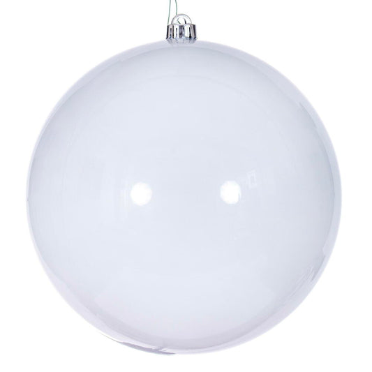 Vickerman 10" White Pearl UV Drilled Ball Ornament 1 per bag.