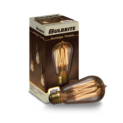 Bulbrite 136019 60W ST18 NOSTALGIC THREAD E26 120V