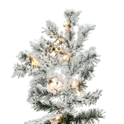 Vickerman 6.5' Flocked Alaskan Pine Artificial Christmas Tree Pure White Single Mold LED  lights