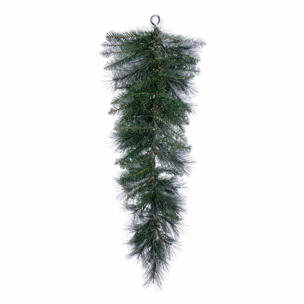 Vickerman 36" Flocked Jackson Pine Artificial Unlit TearDrop with 100 Realistic Hardneedle/PVC Tips
