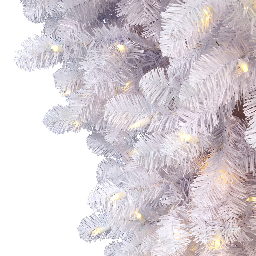 Vickerman 6' White Upside Down Artificial Christmas Tree Pure White LED Lights
