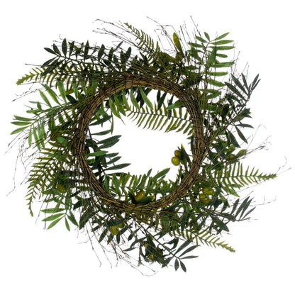 Vickerman 24" Artificial Mixed Olive Leaf Wreath
