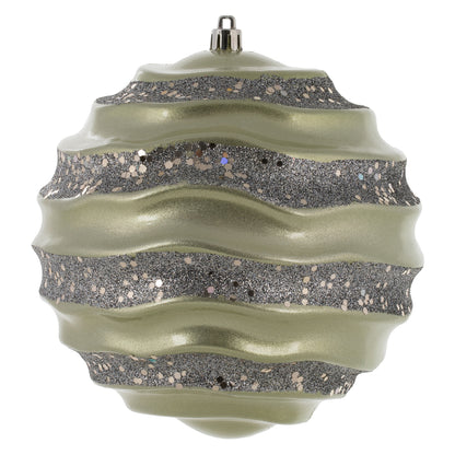 Vickerman 6" Limestone Candy Glitter Wave Ball