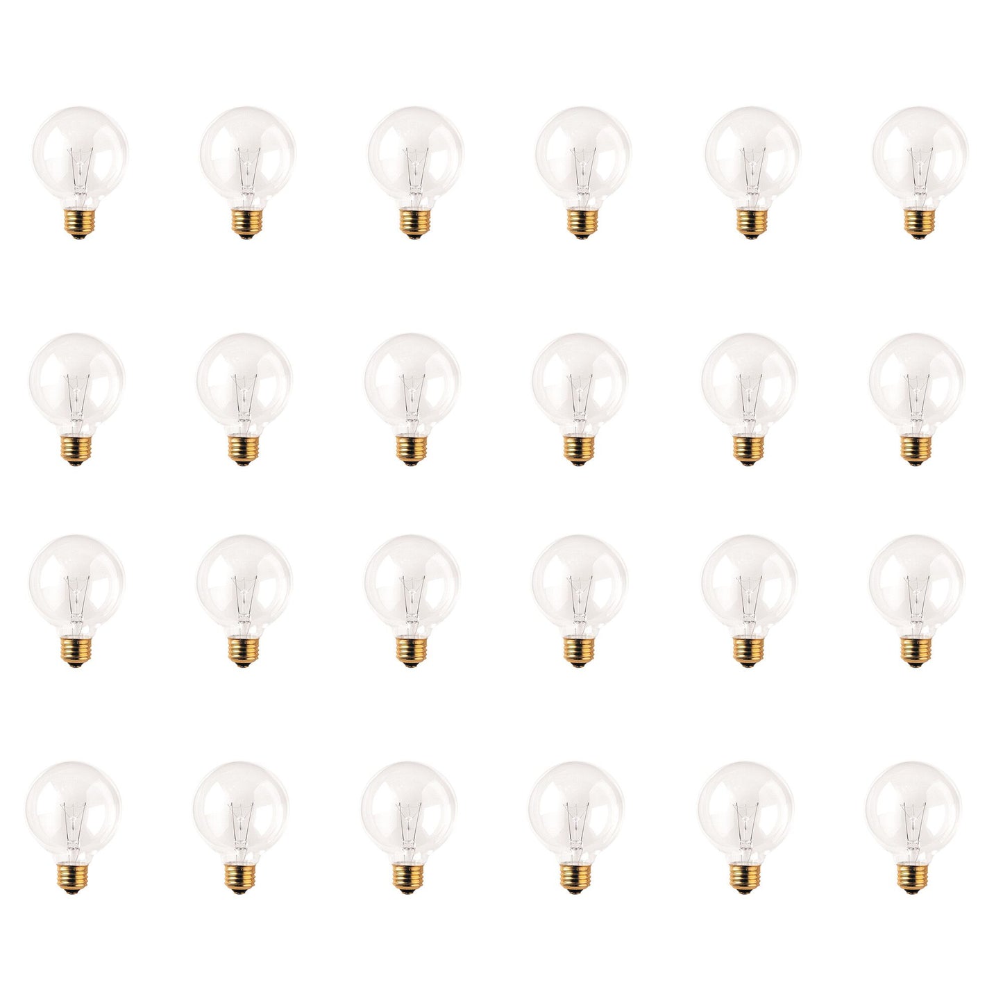 BULBRITE INCANDESCENT G25 MEDIUM SCREW (E26) 25W DIMMABLE LIGHT BULB 2700K/WARM WHITE 24PK (331025)