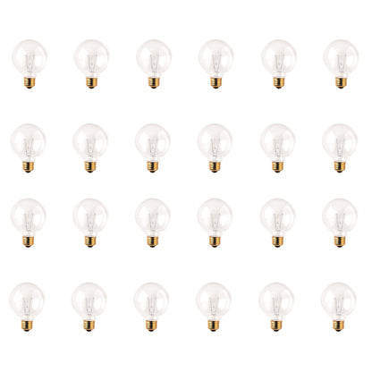 BULBRITE INCANDESCENT G25 MEDIUM SCREW (E26) 25W DIMMABLE LIGHT BULB 2700K/WARM WHITE 24PK (331025)