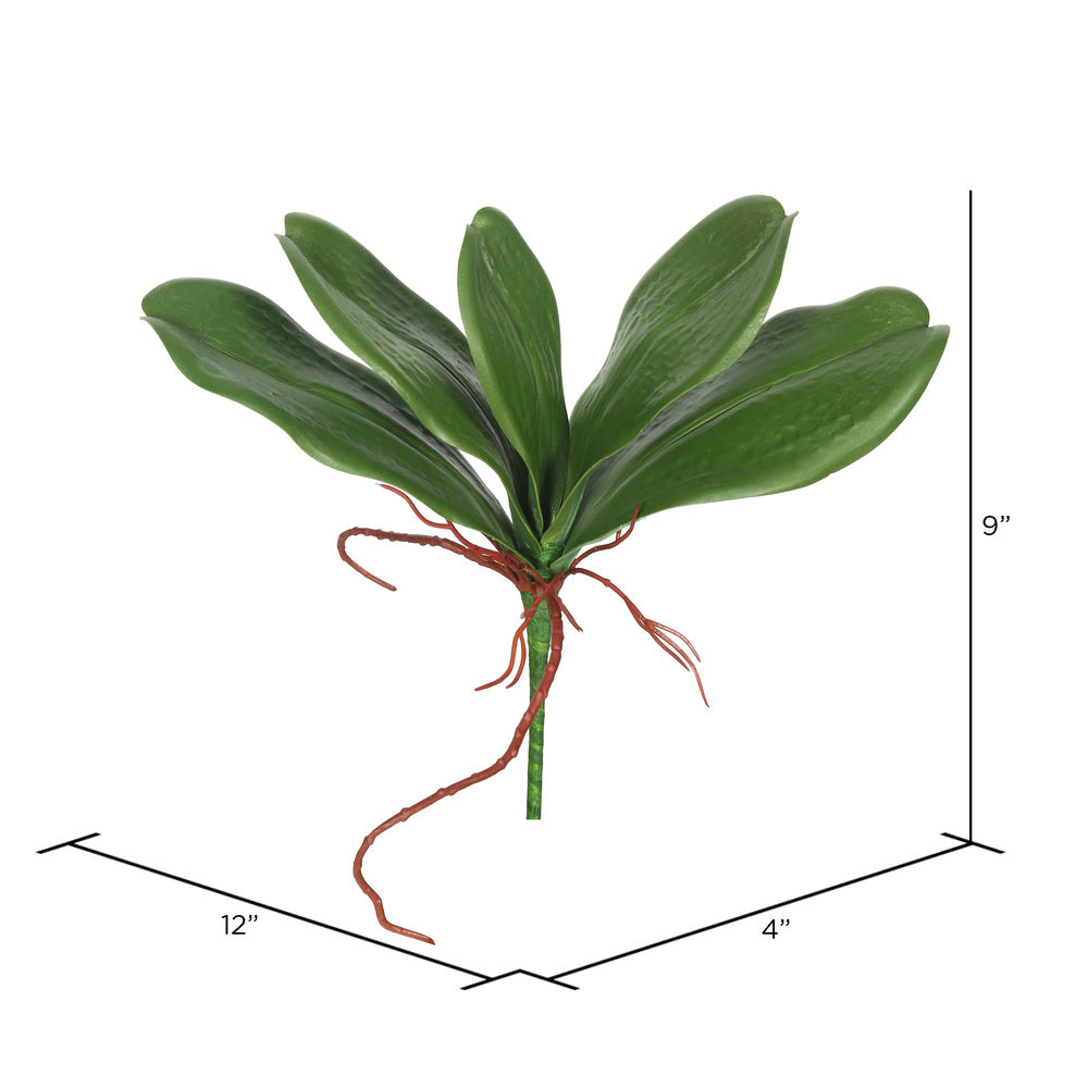 Vickerman 9" Artificial Real Touch Green Orchid Leaves Set of 3